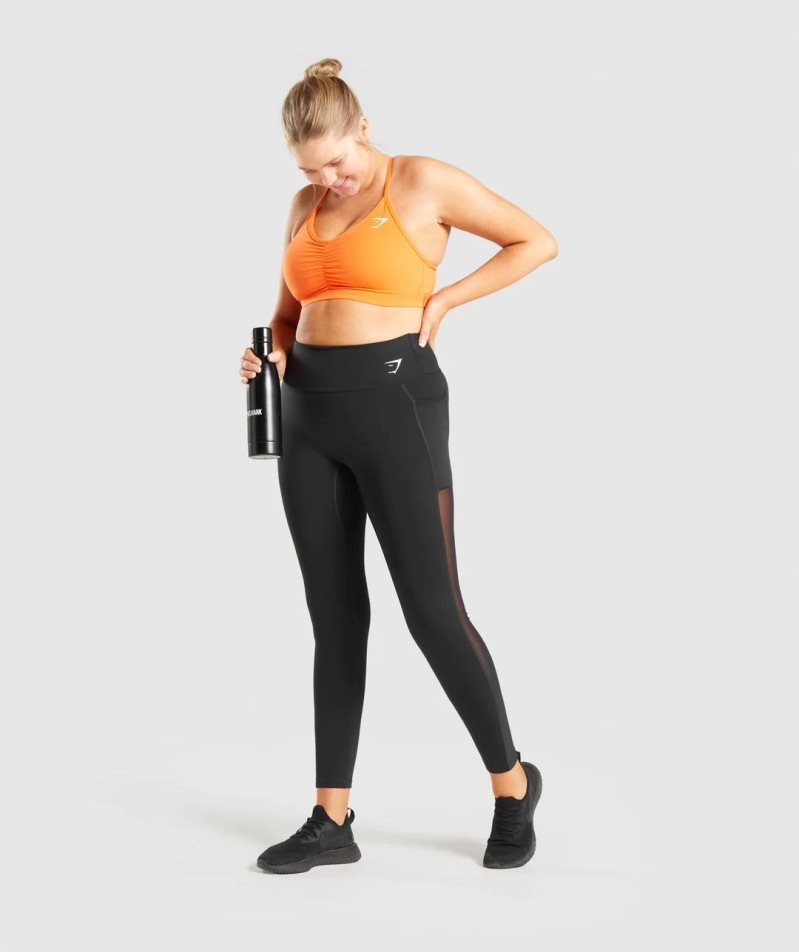Gymshark Torna Mesh Pocket Női Leggings Fekete | HU-X-179