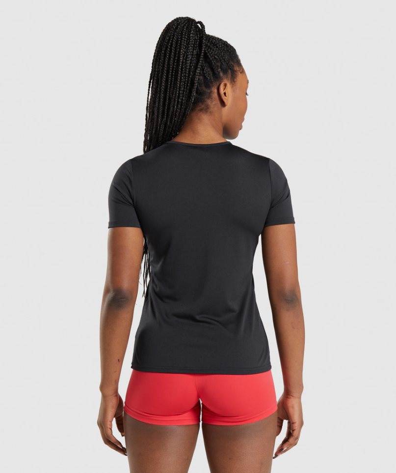 Gymshark Torna Női Póló Fekete | HU-X-503