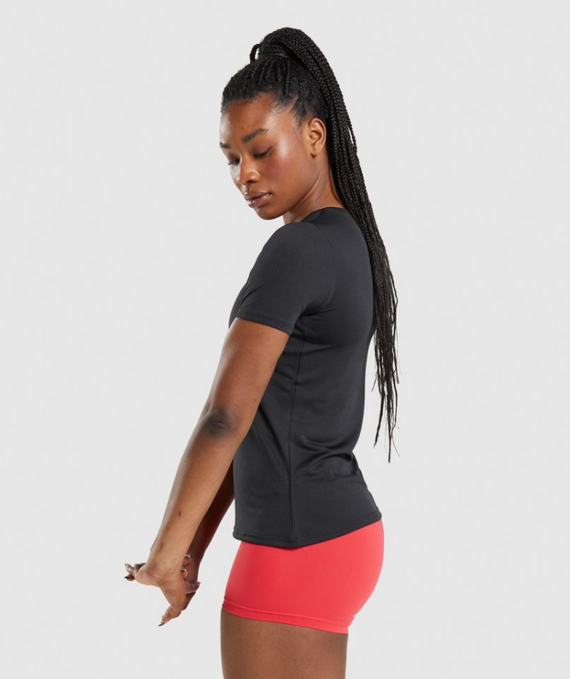 Gymshark Torna Női Póló Fekete | HU-X-503