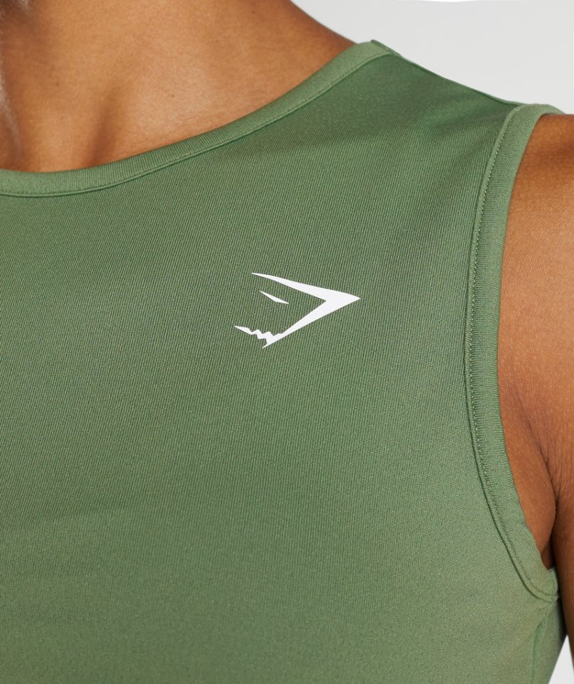 Gymshark Torna Női Vágott Felsők Zöld | HU-B-389