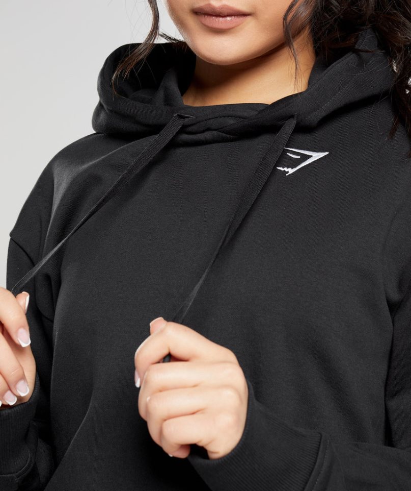Gymshark Torna Oversized Női Kapucnis Pulóver Fekete | HU-C-369