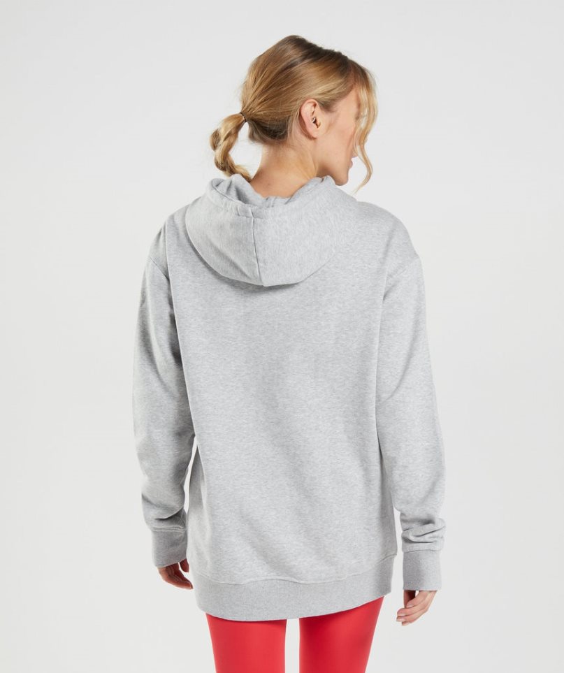 Gymshark Torna Oversized Női Kapucnis Pulóver Világos Szürke | HU-K-132