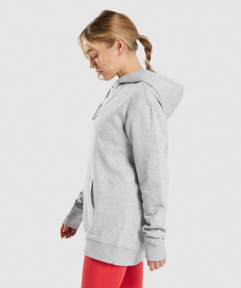 Gymshark Torna Oversized Női Kapucnis Pulóver Világos Szürke | HU-K-132