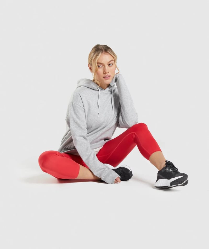 Gymshark Torna Oversized Női Kapucnis Pulóver Világos Szürke | HU-K-132