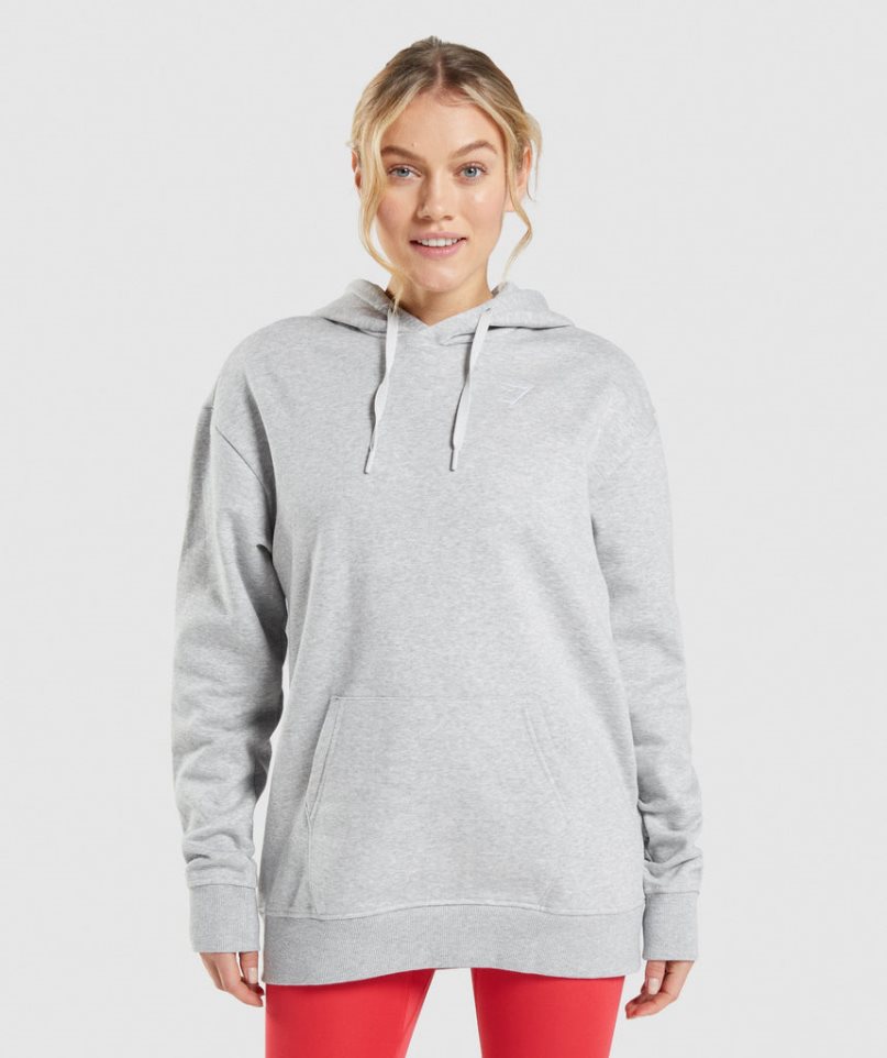 Gymshark Torna Oversized Női Kapucnis Pulóver Világos Szürke | HU-K-132