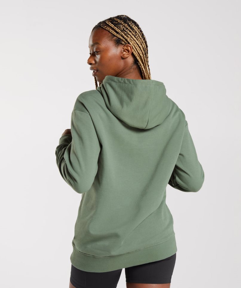 Gymshark Torna Oversized Női Kapucnis Pulóver Zöld | HU-K-598