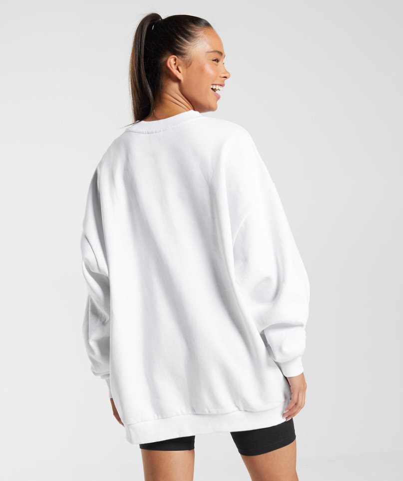 Gymshark Torna Oversized Női Pulóverek Fehér | HU-Z-167