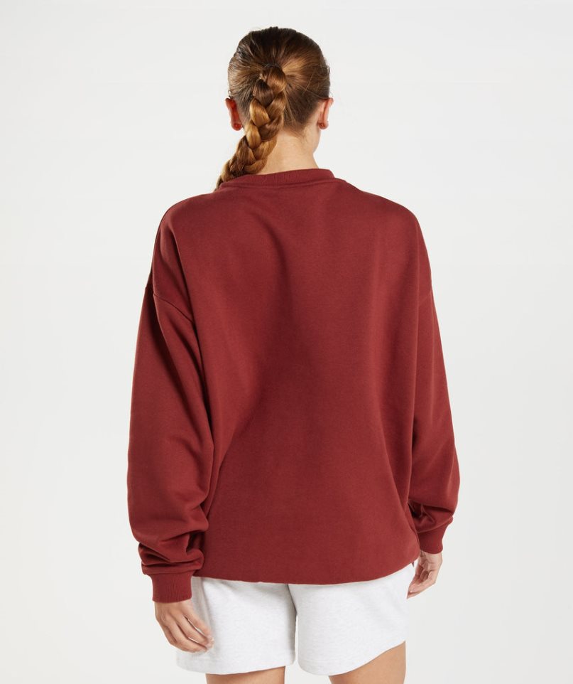 Gymshark Torna Oversized Női Pulóverek Piros | HU-D-563