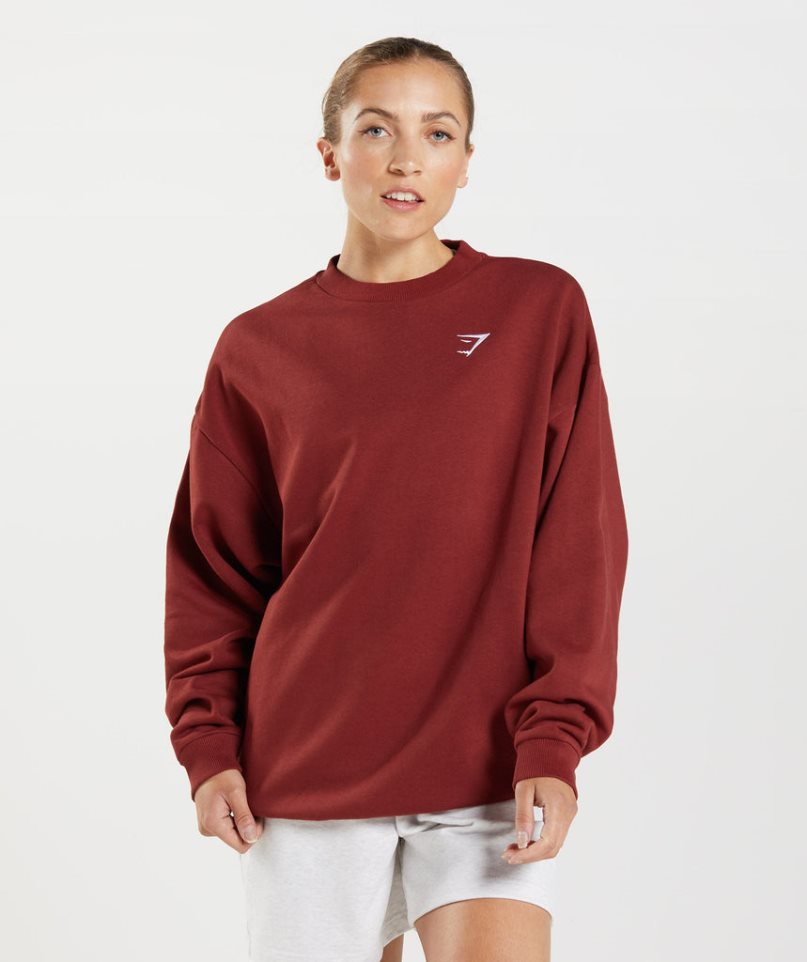 Gymshark Torna Oversized Női Pulóverek Piros | HU-D-563