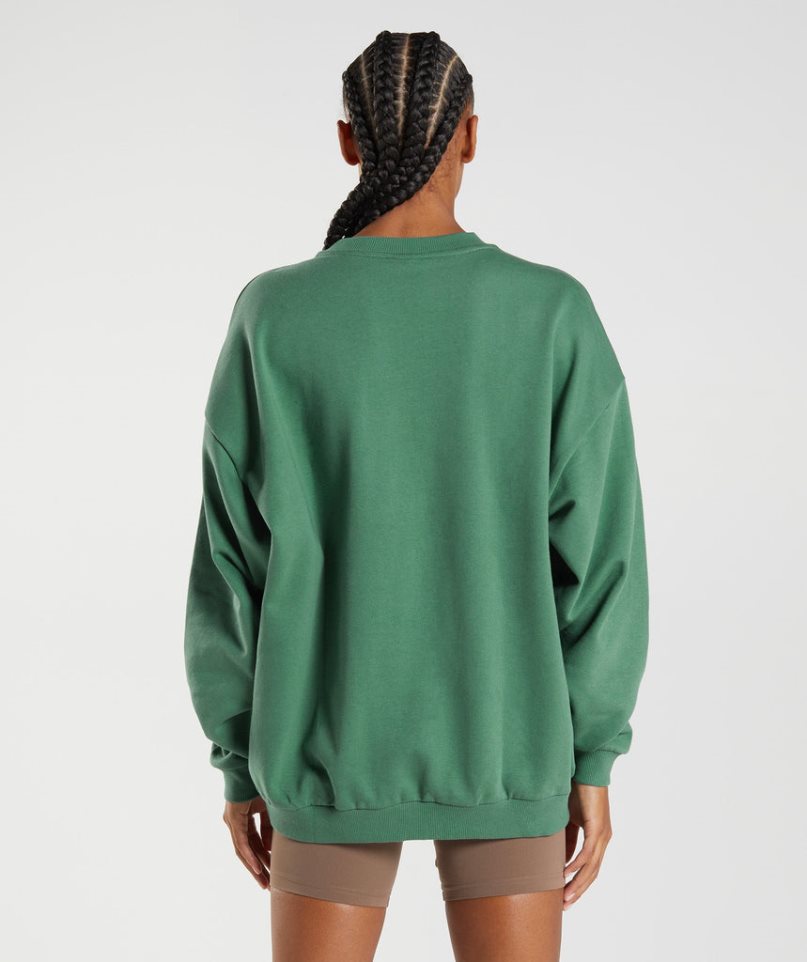 Gymshark Torna Oversized Női Pulóverek Zöld | HU-D-634