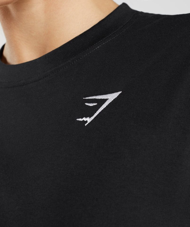 Gymshark Torna Oversized Női Póló Fekete | HU-U-298