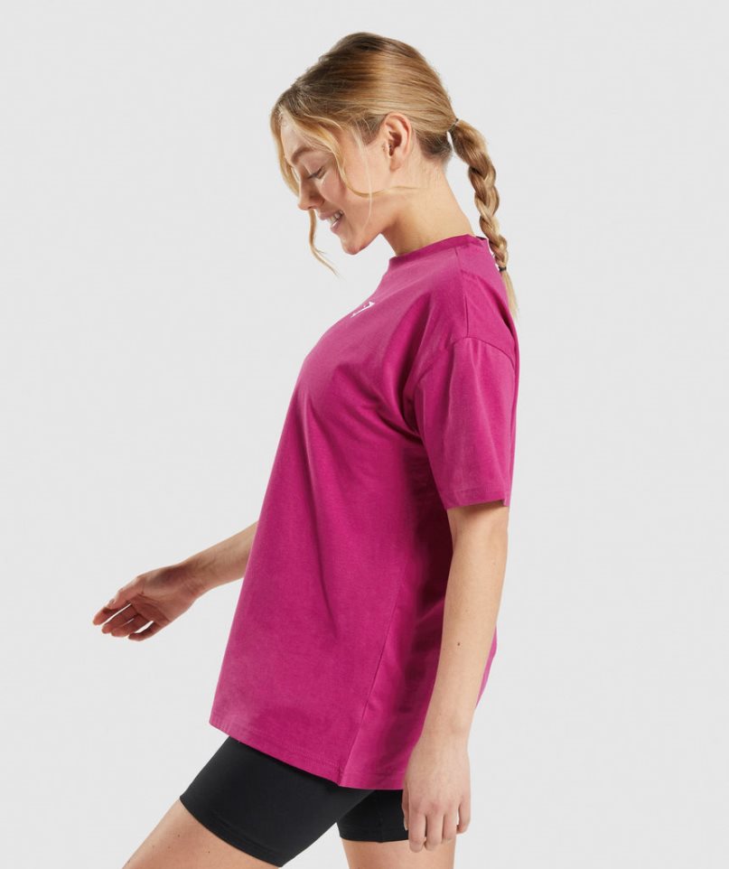 Gymshark Torna Oversized Női Póló Rózsaszín | HU-L-782