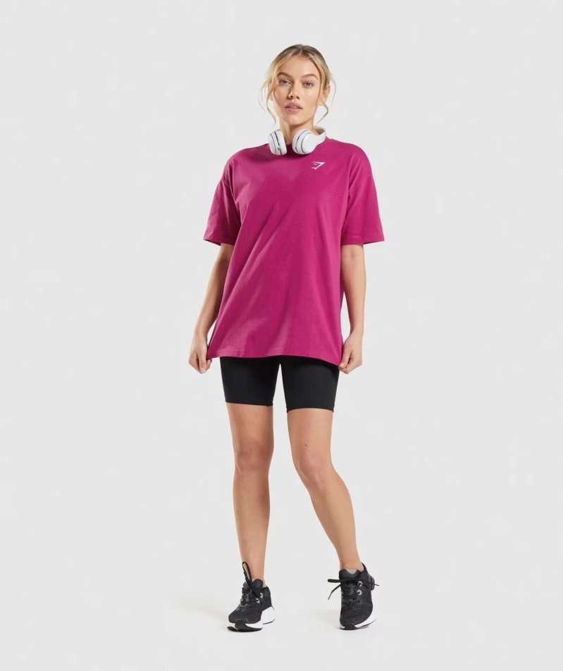 Gymshark Torna Oversized Női Póló Rózsaszín | HU-L-782