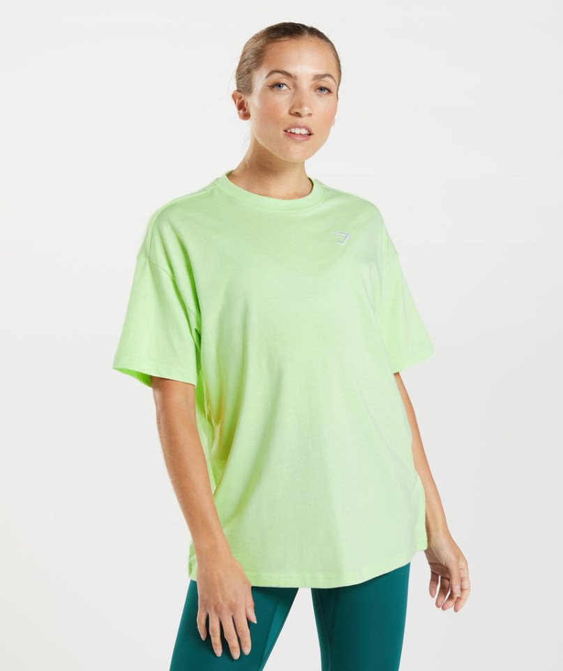 Gymshark Torna Oversized Női Póló Világos Zöld | HU-J-610