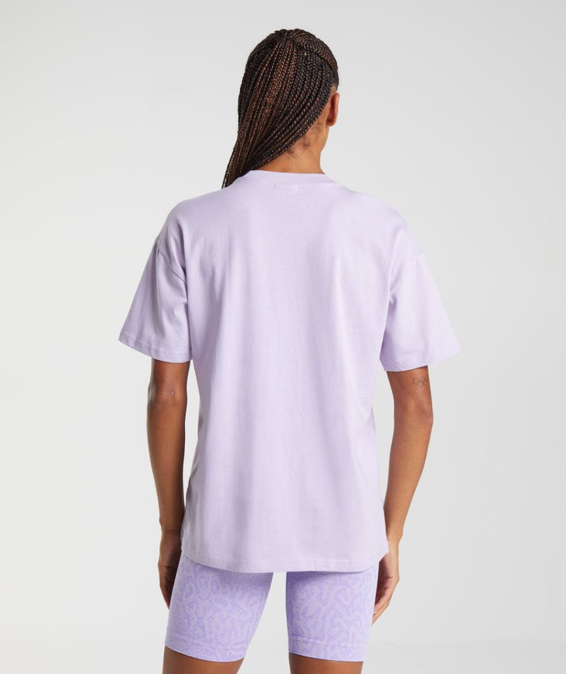 Gymshark Torna Oversized Női Póló Világos Lila | HU-L-819