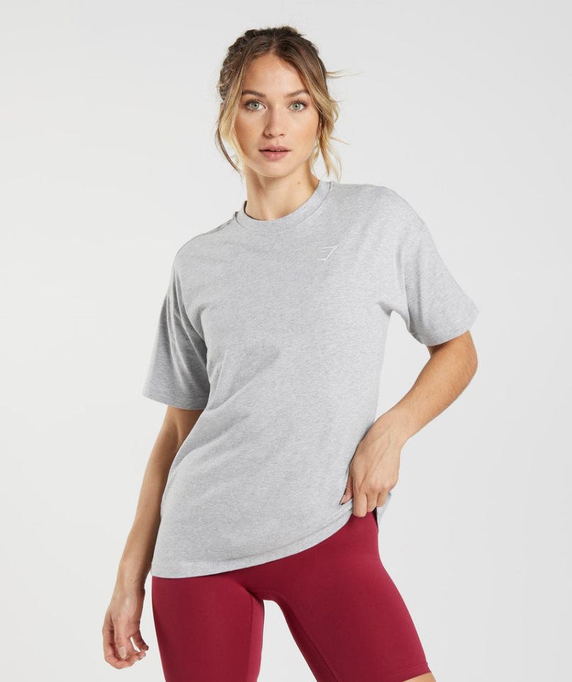 Gymshark Torna Oversized Női Póló Világos Szürke | HU-W-521