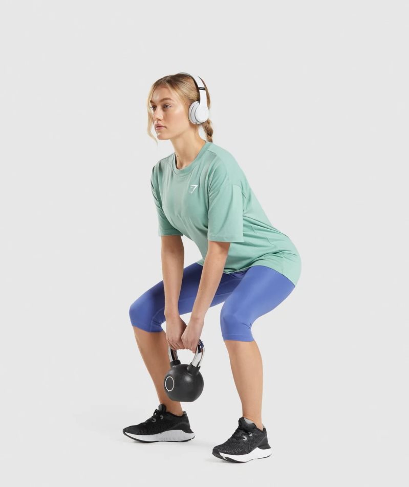 Gymshark Torna Oversized Női Póló Világos Zöld | HU-X-037