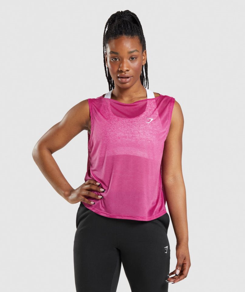 Gymshark Torna Oversized Női Ujjatlan Póló Rózsaszín | HU-A-043