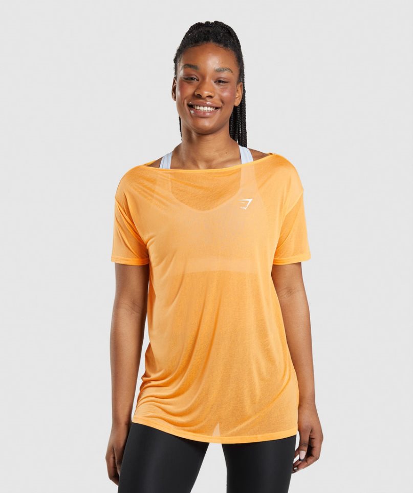 Gymshark Torna Oversized Top Női Póló Narancssárga | HU-T-637