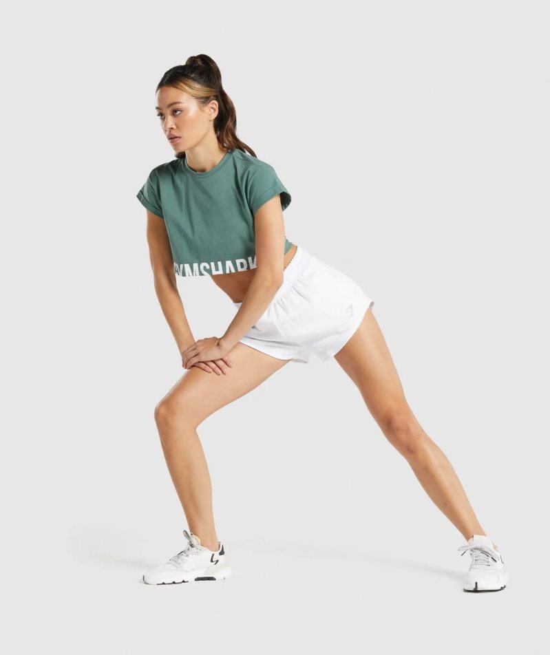 Gymshark Torna Sweat Női Rövidnadrág Fehér | HU-O-405