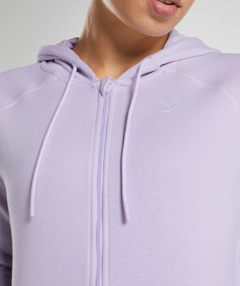 Gymshark Torna Zip Női Kapucnis Pulóver Levendula | HU-F-065
