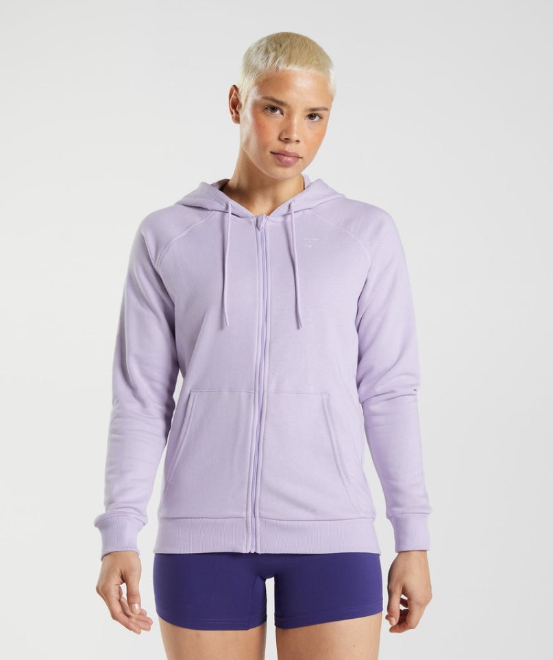 Gymshark Torna Zip Női Kapucnis Pulóver Levendula | HU-F-065