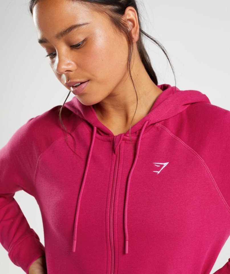 Gymshark Torna Zip Női Kapucnis Pulóver Fukszia | HU-G-892