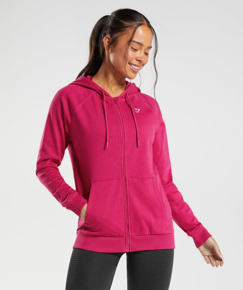 Gymshark Torna Zip Női Kapucnis Pulóver Fukszia | HU-G-892