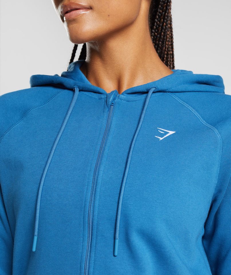 Gymshark Torna Zip Női Kapucnis Pulóver Kék | HU-J-934