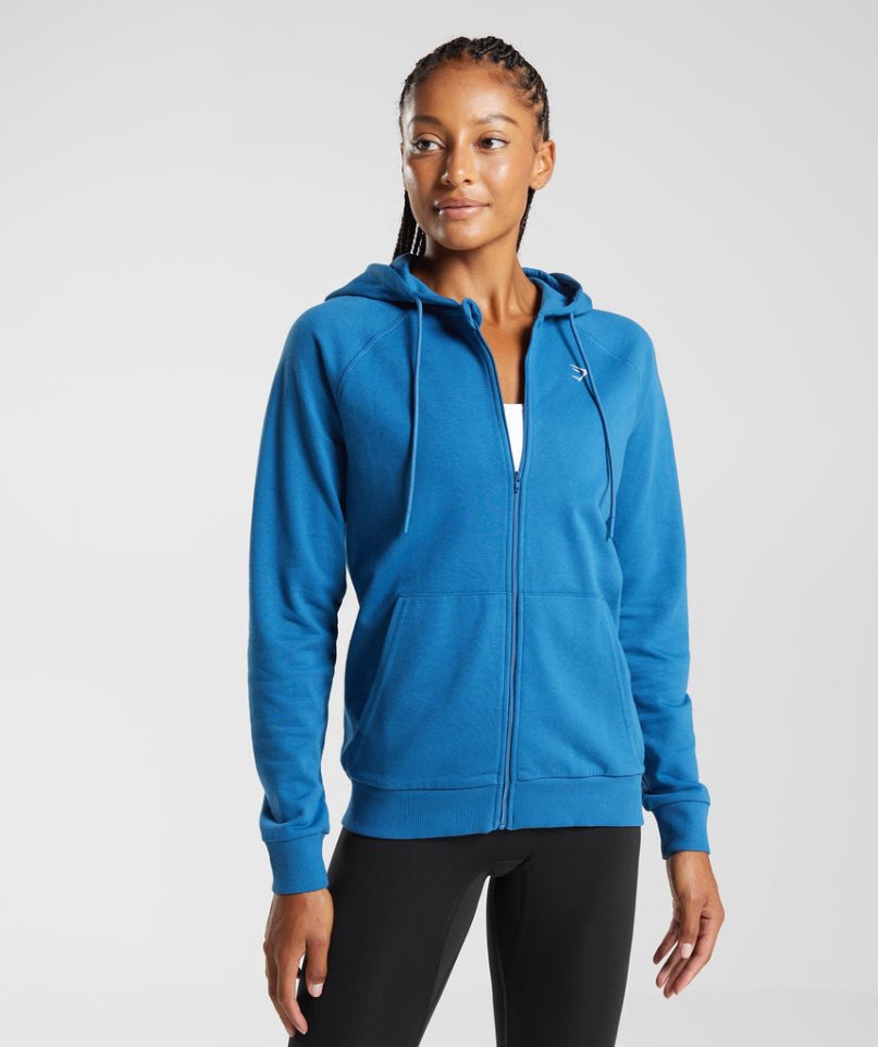 Gymshark Torna Zip Női Kapucnis Pulóver Kék | HU-J-934