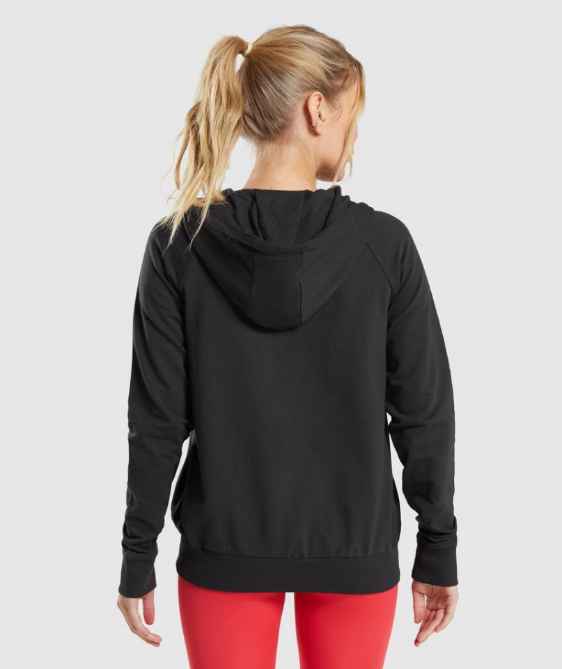 Gymshark Torna Zip Női Pulóverek Fekete | HU-J-735