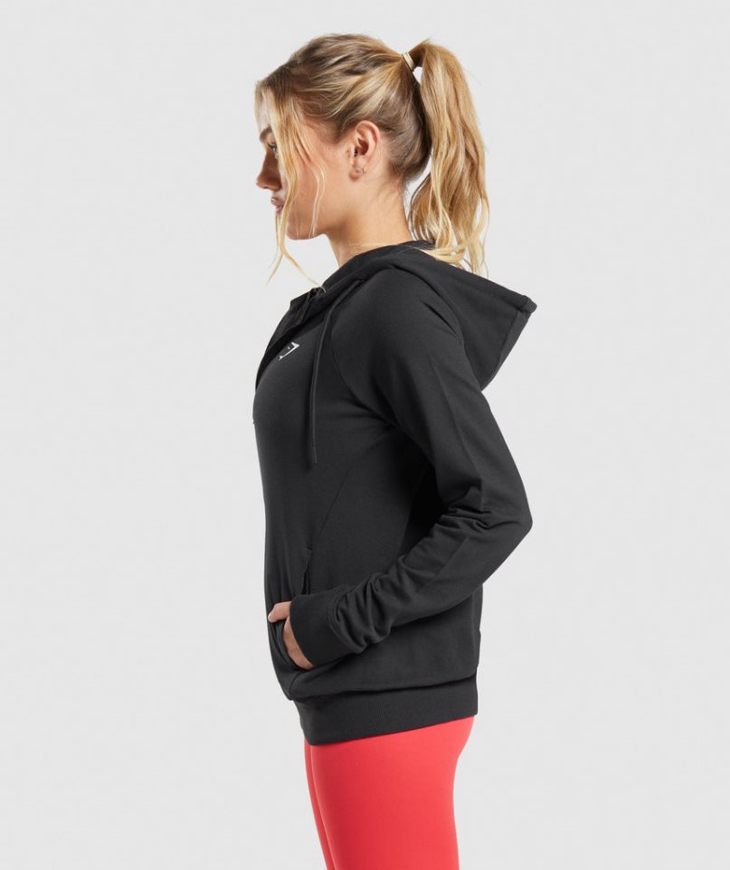 Gymshark Torna Zip Női Pulóverek Fekete | HU-J-735