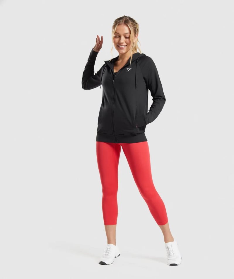 Gymshark Torna Zip Női Pulóverek Fekete | HU-J-735