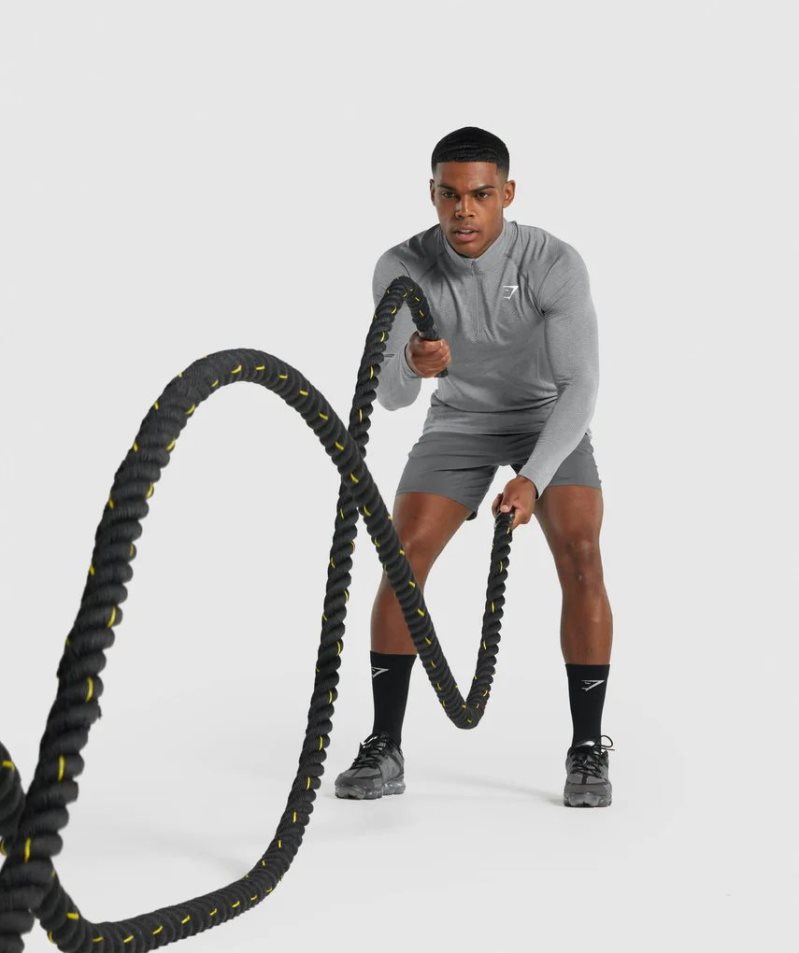 Gymshark Vital Light 1/4 Zip Férfi Pulóverek Világos Szürke | HU-D-087