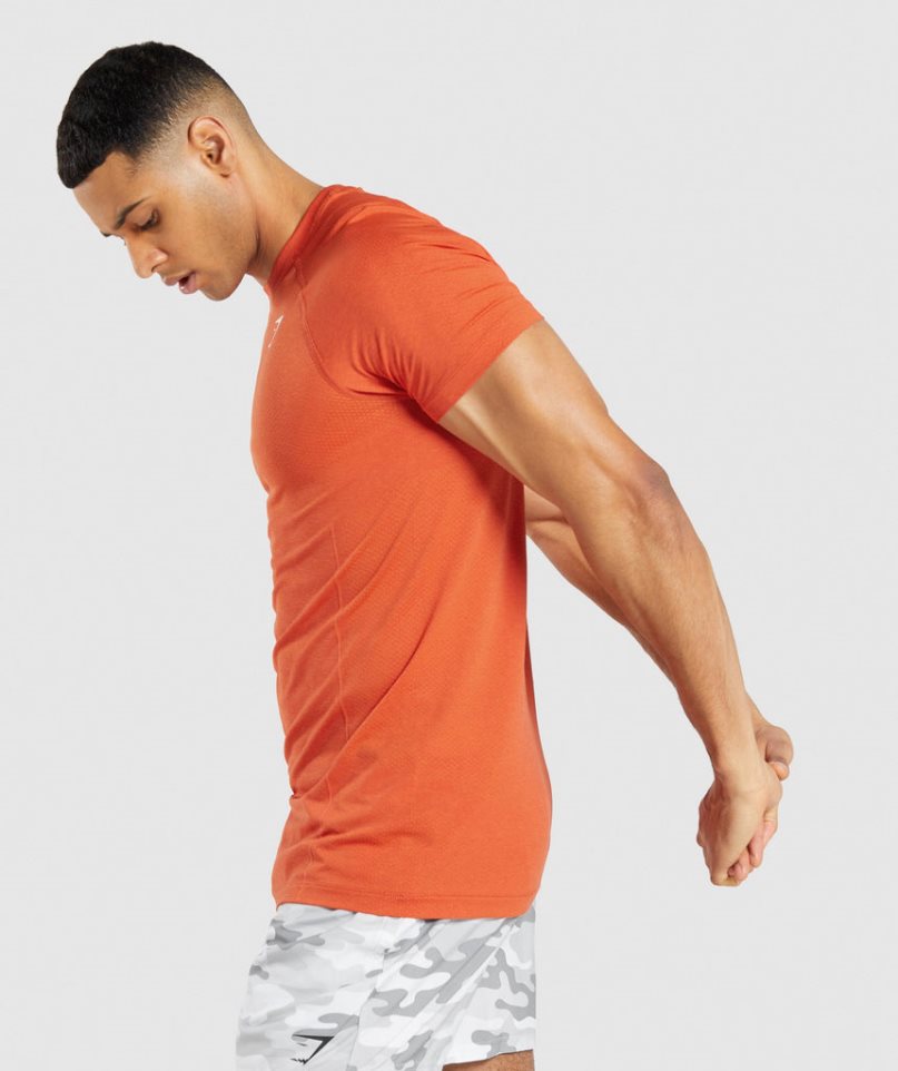Gymshark Vital Light Seamless Férfi Póló Narancssárga | HU-C-685