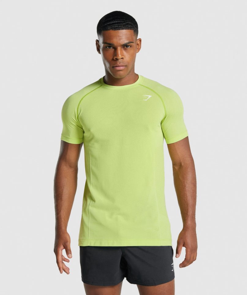 Gymshark Vital Light Seamless Férfi Póló Sárga | HU-C-932