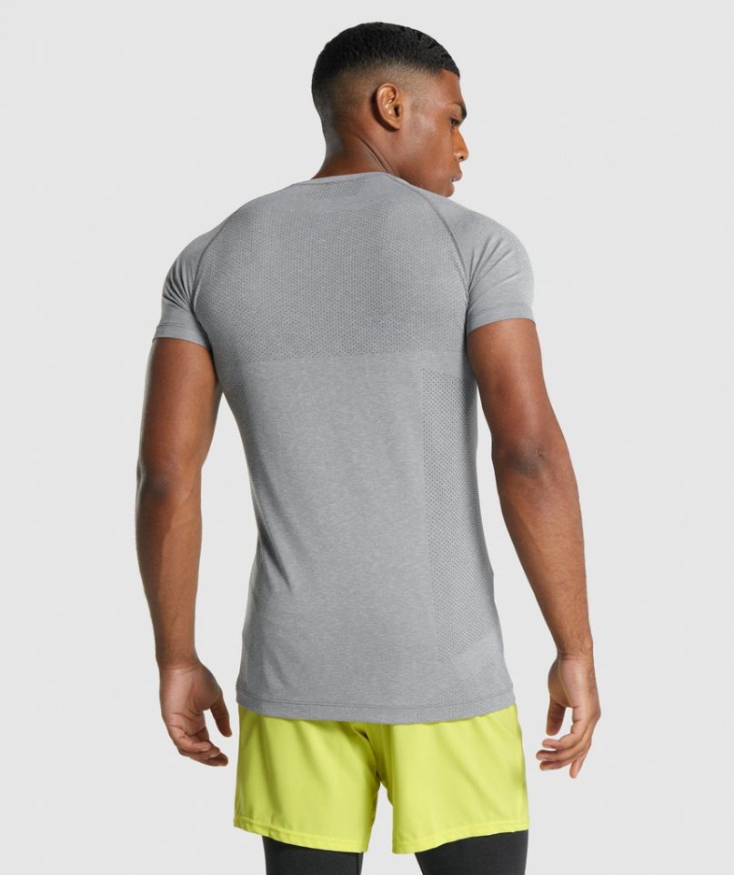 Gymshark Vital Light Seamless Férfi Póló Szürke | HU-I-035