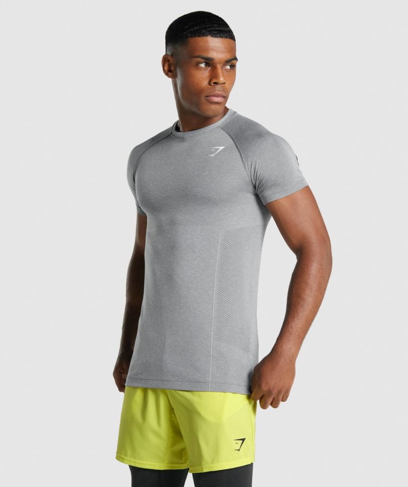Gymshark Vital Light Seamless Férfi Póló Szürke | HU-I-035