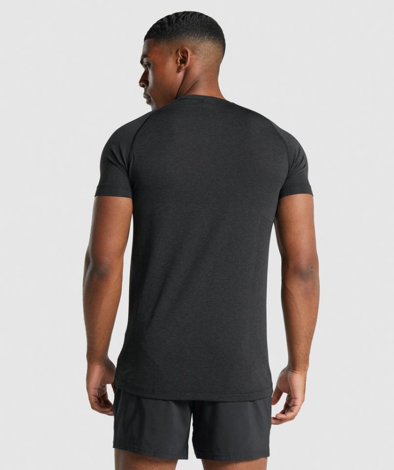 Gymshark Vital Light Seamless Férfi Póló Fekete | HU-N-098