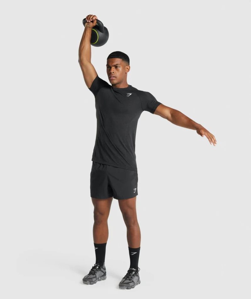 Gymshark Vital Light Seamless Férfi Póló Fekete | HU-N-098