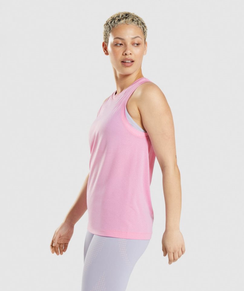 Gymshark Vital Seamless 2.0 Light Loose Női Ujjatlan Póló Rózsaszín | HU-C-357