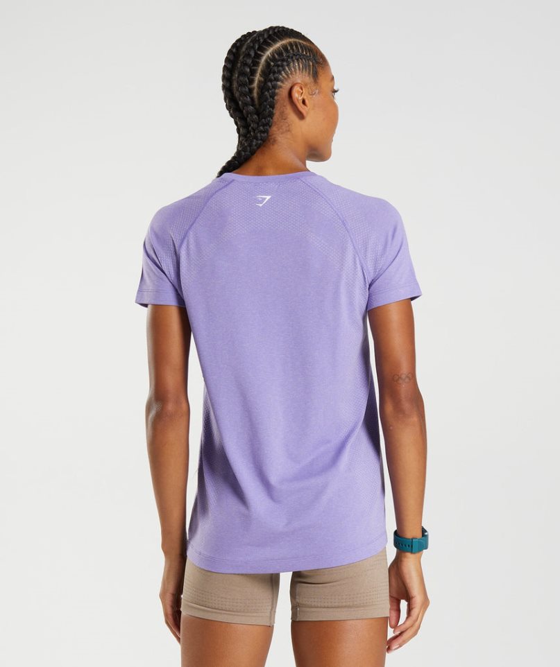 Gymshark Vital Seamless 2.0 Light Női Póló Lila | HU-U-248
