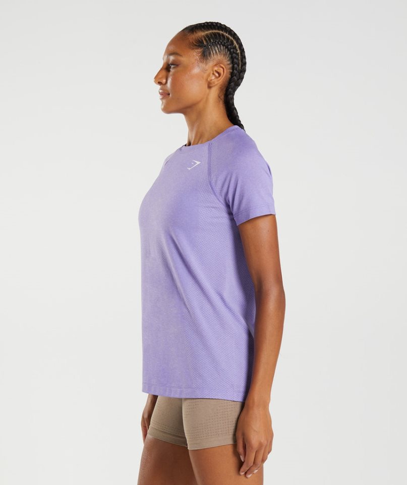 Gymshark Vital Seamless 2.0 Light Női Póló Lila | HU-U-248