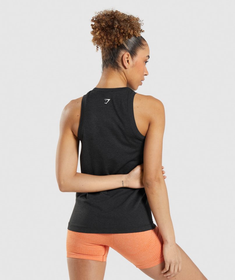 Gymshark Vital Seamless 2.0 Light Női Ujjatlan Póló Fekete | HU-F-267