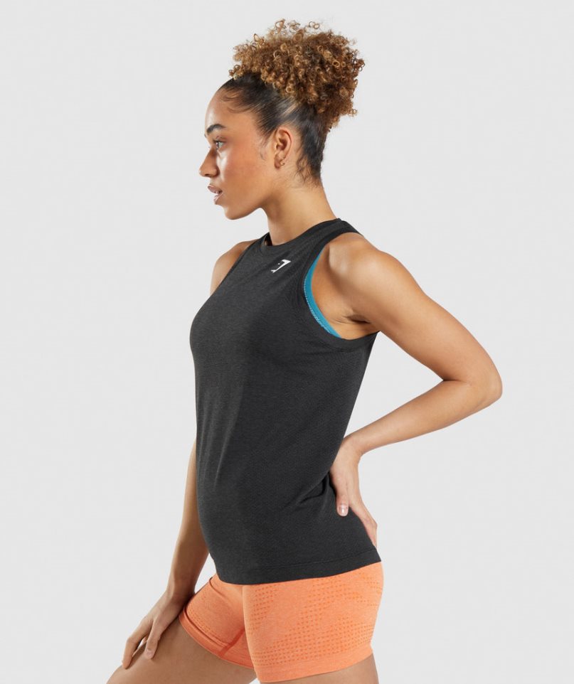 Gymshark Vital Seamless 2.0 Light Női Ujjatlan Póló Fekete | HU-F-267
