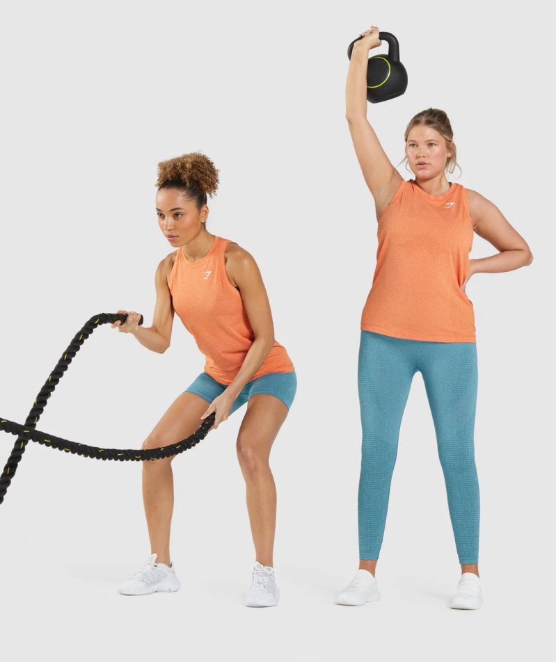 Gymshark Vital Seamless 2.0 Light Női Ujjatlan Póló Narancssárga | HU-S-964