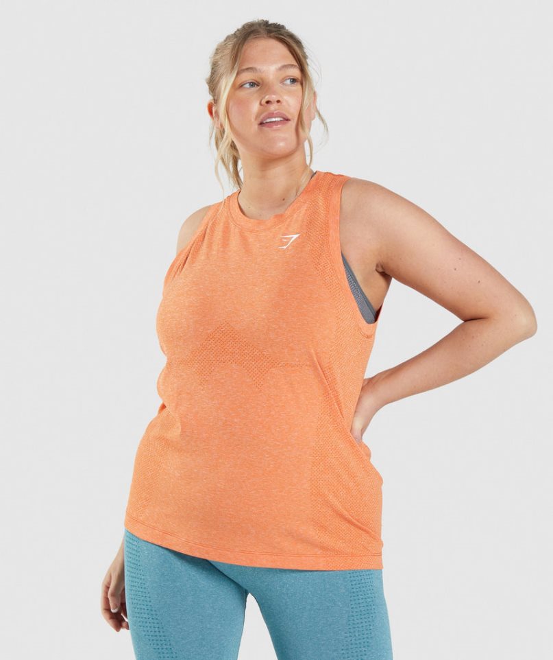 Gymshark Vital Seamless 2.0 Light Női Ujjatlan Póló Narancssárga | HU-S-964