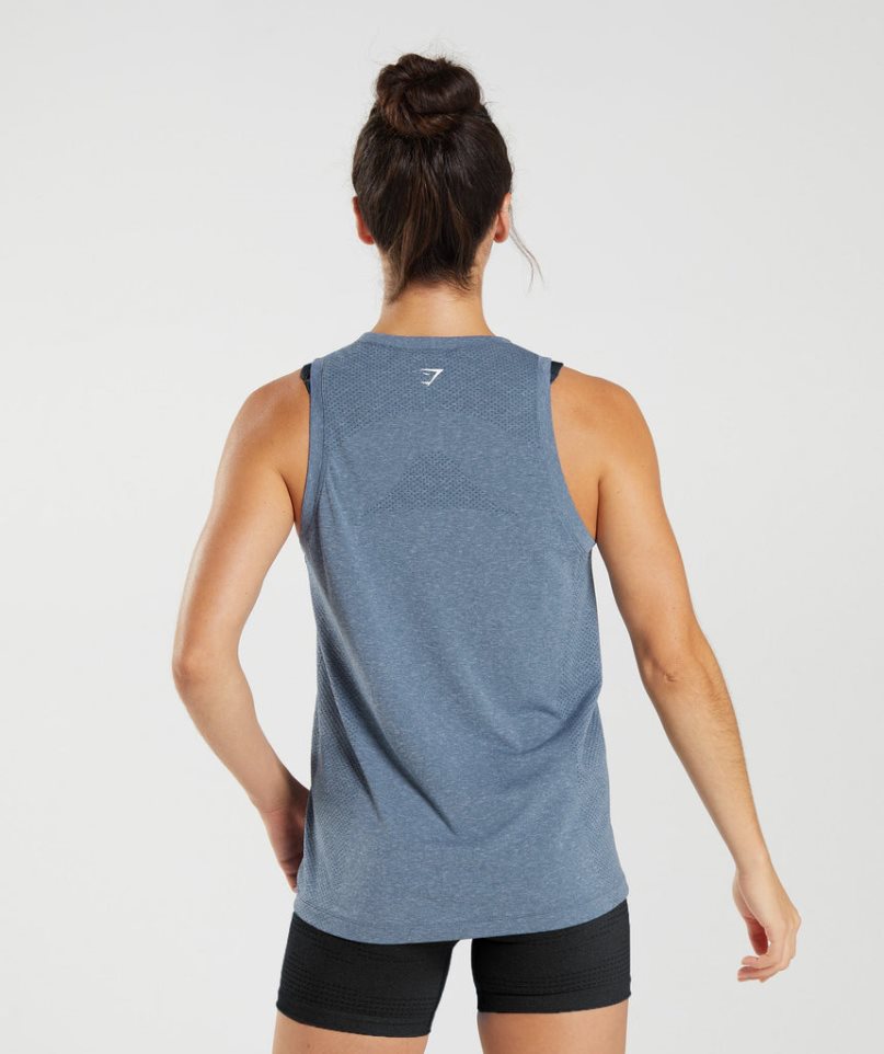 Gymshark Vital Seamless 2.0 Light Női Ujjatlan Póló Kék | HU-U-806