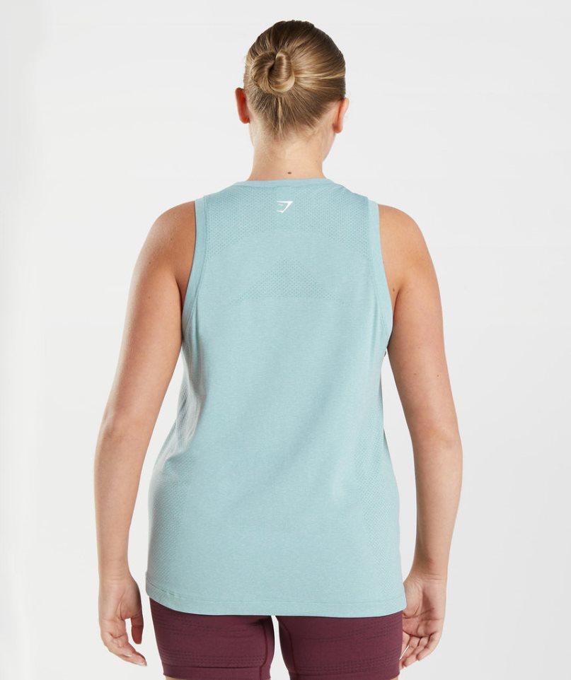 Gymshark Vital Seamless 2.0 Light Női Ujjatlan Póló Kék | HU-V-692