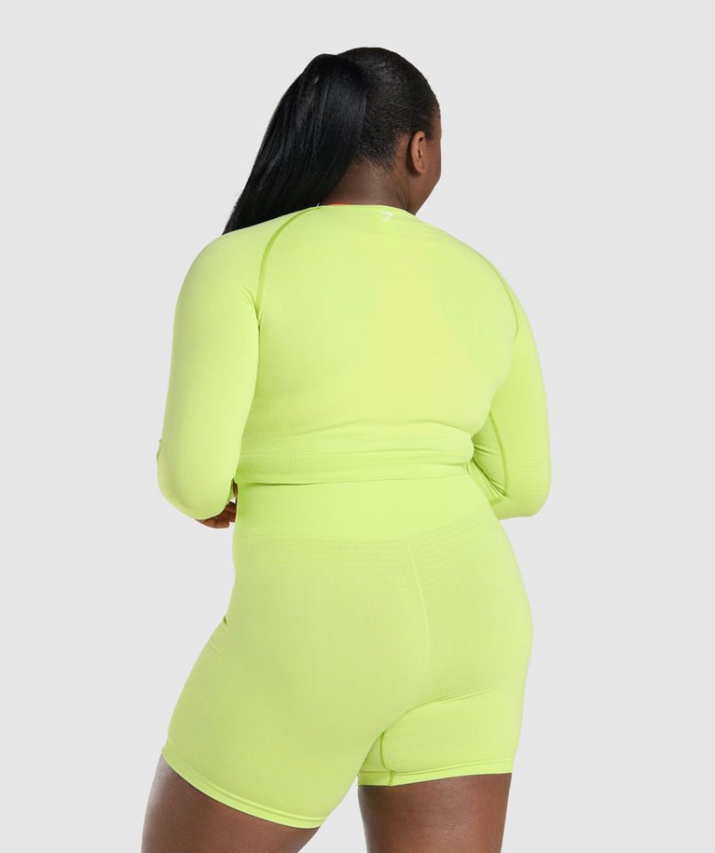 Gymshark Vital Seamless 2.0 Long Sleeve Női Vágott Felsők Sárga | HU-K-318